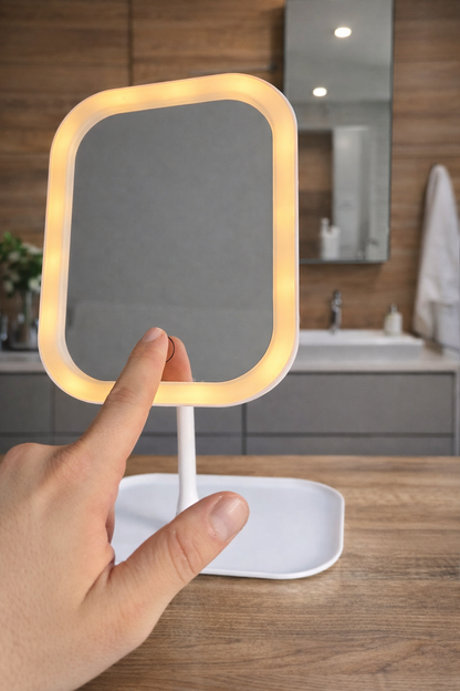 Espejo de luz led para tocador.